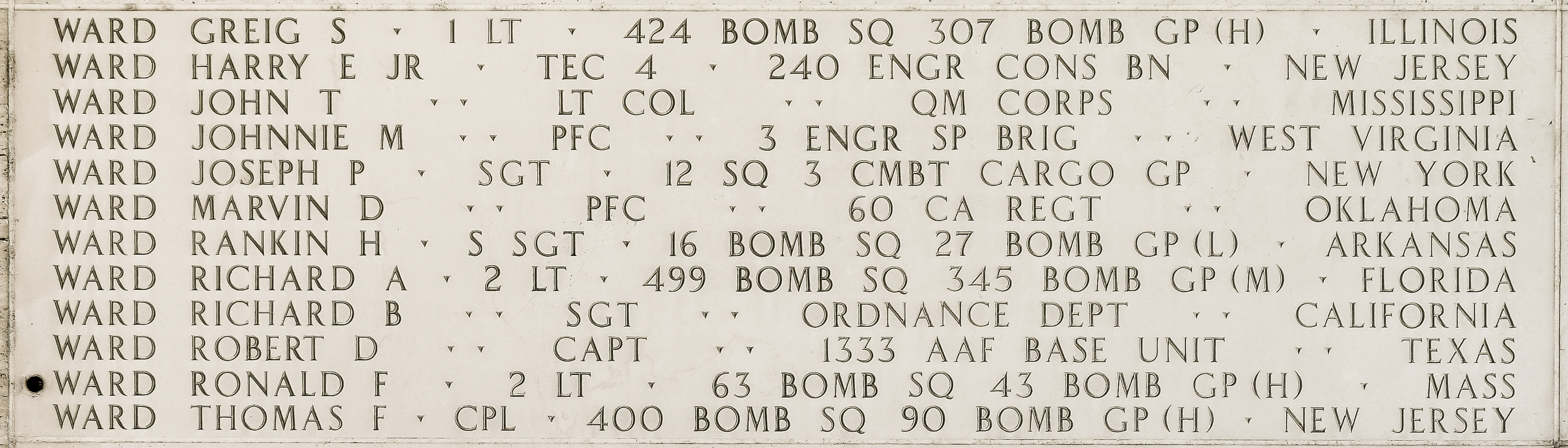 Richard B. Ward, Sergeant